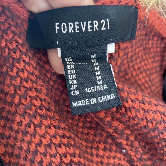 Forever 21 Cape Ponch Faux Fur Detachable Collar Womens Size‎ Medium Multicolor - Picture 5 of 7